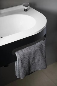Sapho Pulse wastafel console mat zwart links 74.5x44.5cm