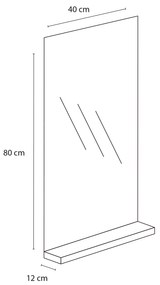 Differnz Tight spiegel met planchet 40x80cm wit