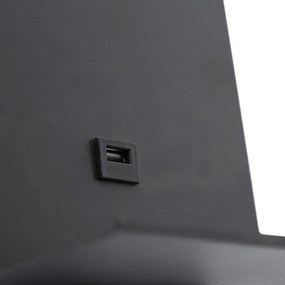 Moderne wandlamp zwart met USB en flexarm - Flero