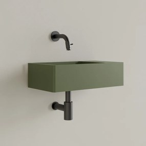 Sanigoods Luko fontein 40x22cm rechts zonder kraangat olijfgroen