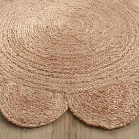 Rond vloerkleedØ120cm in jute, handgevlochten, Hempy