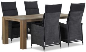 Tuinset 4 personen 200 cm Wicker Zwart Garden Collections Madera/Brighton