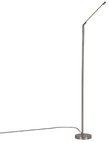Moderne vloerlamp met dimmer staal incl. LED - Berdien Modern Binnenverlichting Lamp
