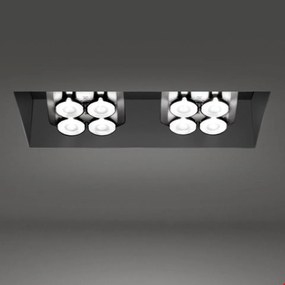 Artemide Architectural -   Plafondlamp spots Una pro Aluminium / Zwart  Aluminium