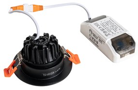 Inbouwspot zwart 6,8cm incl. LED 750 lm dimbaar IP65 - Gaius