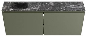 Mondiaz Ture DLux toiletmeubel 120cm army met wastafel lava links met kraangat