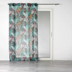 Vitrages Multicolour Douceur d intérieur  PANNEAU A OEILLETS 140 x 240 CM VOILE SABLE IMPRIME JACALA BLEU