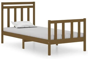 vidaXL Bedframe massief hout honingbruin 90x190 cm 3FT Single