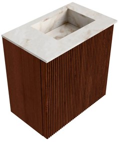 Mondiaz Joya DLux 40cm toiletmeubel ruby met wastafel faye rechts 1 kraangat frappe