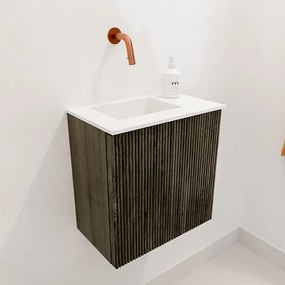 Mondiaz Joya 40cm toiletmeubel shadow met wastafel faye links zonder kraangat talc