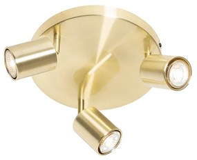 Moderne plafondlamp messing verstelbaar rond 3-lichts - Java
