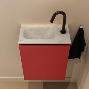 Mondiaz Ture DLux toiletmeubel 40cm fire met wastafel opalo links met kraangat