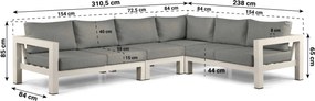 Hoek loungeset 6 personen Aluminium Taupe  Lifestyle Garden Furniture Luca