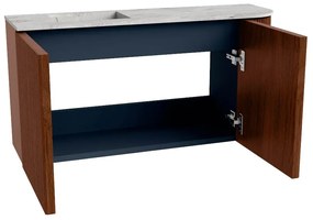 Mondiaz Joya DLux 80cm toiletmeubel ronding rechts ruby met wastafel faye links zonder kraangat glace