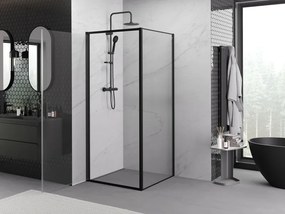 Mexen Exo-B schuifbare douchecabine 90 x 90 cm, transparant, zwart - 817-090-090-70-00