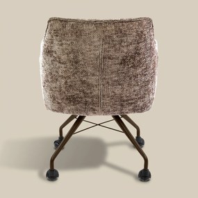 Raster Armstoel Met Wieltjes Bruin
