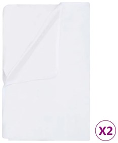 vidaXL Matrasbeschermers 2 st waterdicht 70x140 cm katoen wit