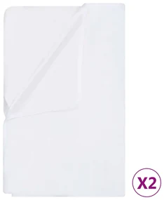 vidaXL Matrasbeschermers 2 st waterdicht 70x140 cm katoen wit