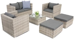 Roma Coffee 4 + 2 Garden Point grijs technorattan tuinmeubelen