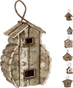 Decoratie vogelhuis - vogelhuisje - nestkast - hout - mini vogelhuis - hangend F