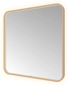 Hotbath &MORE Spiegel direct en indirect LED spiegelverwarming color changing dimbaar met afstandsbediening Geborsteld koper PVD SSQ80BCP