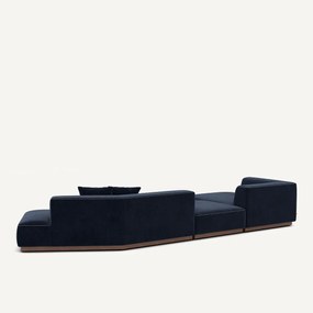 Open hoekbank links XL in chenille fluweel, JACOPO