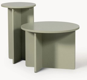 Ronde bijzettafel Ronny van grenenhout, 2-delig