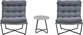 Garden Impressions Zensa loungeset 3-delig - donker grijs