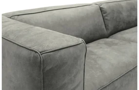 Goossens Bank Calvin grijs, micro leer, 2,5-zits, modern design