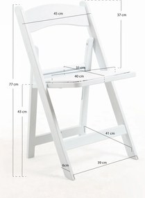 Pak 4 opvouwbare Gala stoelen met kussen met houteffect