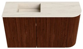 Mondiaz Joya DLux 70cm toiletmeubel ronding rechts ruby met wastafel faye links zonder kraangat meli