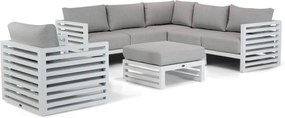 Hoek loungeset 6 personen Aluminium Wit  Santika Furniture Santika Jaya