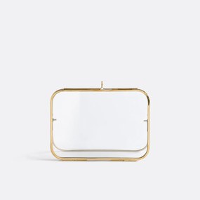 Staand fotokader in messing en glas, H18 cm, Uyova