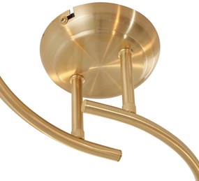 Moderne plafondlamp messing met amber glas 4-lichts - Alanis Modern E14 bol / globe / rond rond Binnenverlichting Lamp