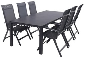 Hartman Milaan/Chaneo verstelbare tuinset - 220x100 cm. - 7-delig