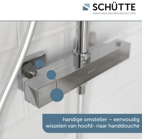 Schutte Trento regendoucheset met thermostatische kraan chroom