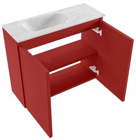 Mondiaz Ture DLux toiletmeubel 60cm fire met wastafel opalo links met kraangat