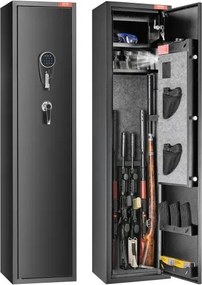 VEVOR 6-Gun Safe, Geweerkluis met vingerafdruk en digitaal toetsenbordslot, Wapenkast met ingebouwd opbergvak, Verwijderbare opbergplank