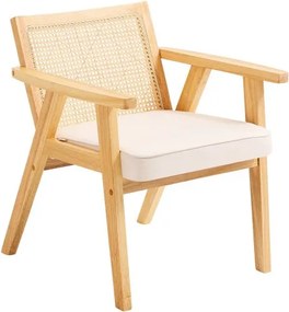VEVOR Rotan stoel Middeleeuwse moderne tuinstoel met armleuning, 1 stuk gestoffeerde stoel met rotan rugleuning, tuinbalkon terras stapelstoel tuinfauteuil woonkamer, slaapkamer, leeskamer