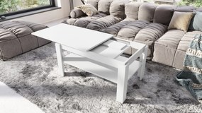 ASTI-R Wit mat - moderne salontafel met uitschuifbaar blad