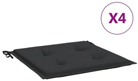 vidaXL Tuinstoelkussens 4 st 50x50x3 cm stof zwart