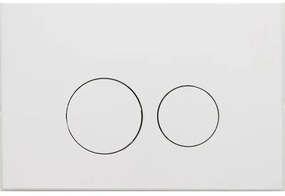 QeramiQ Dely Swirl Toiletset - 36.3x51.7cm - Geberit UP320 Burda inbouwreservoir - slim zitting - mat witte metalen bedieningsplaat - ronde knoppen - wit glans 0701131/SW706190/SW1000766/SW1026256
