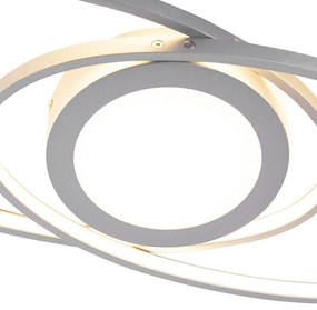 Design plafonnière staal incl. LED 3-staps dimbaar - Axy Design ovaal Binnenverlichting Lamp