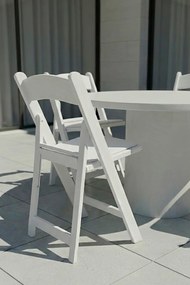 Pak 4 opvouwbare Gala stoelen met kussen met houteffect