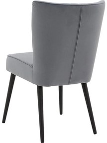Goossens Eetkamerstoel Rob blauw velvet stof leuning, urban industrieel