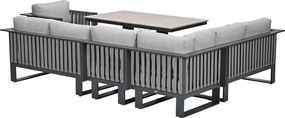 Garden Impressions Gabon - Brugge lounge dining set 6-delig - donker grijs