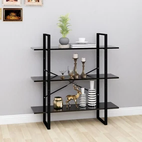 vidaXL Boekenkast 100x30x105 cm spaanplaat zwart
