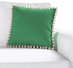 Dekoria Kussenhoes Wera met pompons, groen 45 x 45 cm