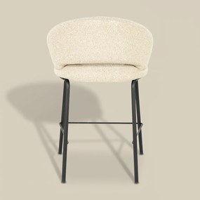 Barkruk Met Zwart Onderstel Beige