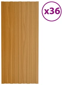 vidaXL Dakpanelen 36 st 100x45 cm gegalvaniseerd staal lichthout